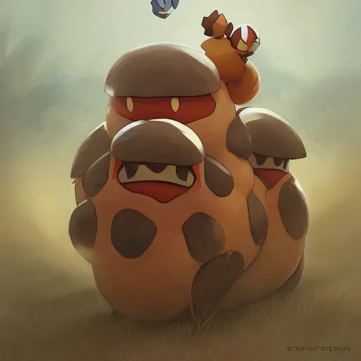 Image similar to Pokémon Dugtrio, Greg rutkowski, Trending artstation, cinematográfica, digital Art