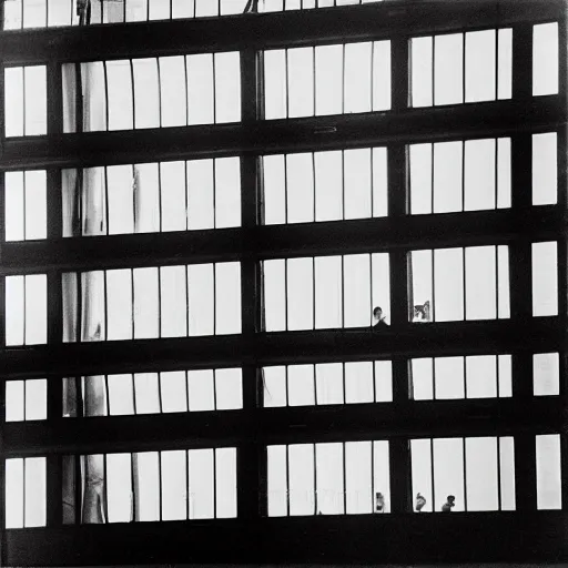 Image similar to 'Girls in the Windows', a photo taken by Ormond Gigli on New York’s East 58th Street in 1960. The building was knocked down the next day.