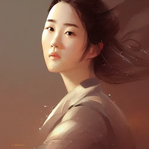 Image similar to “ portrait of liu yifei by greg rutkowski, young, attractive, highly detailed portrait, scifi, digital painting, artstation, concept art, smooth, sharp foccus ilustration, artstation hq ”