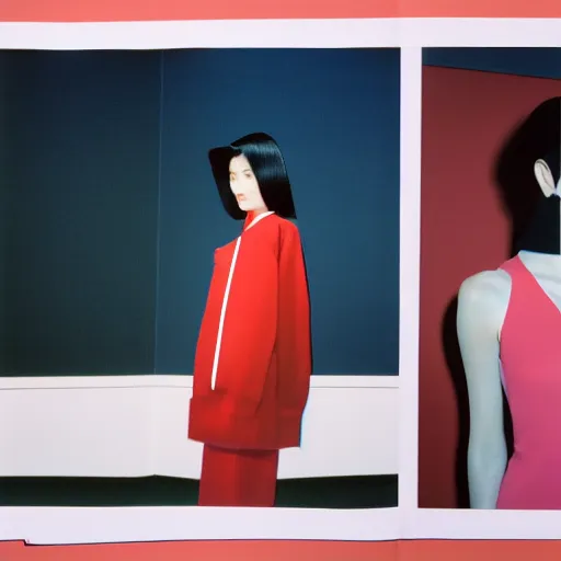 Image similar to realistic photoshooting for a new balenciaga lookbook, color film photography, photo of a woman, photo in style of shusei nagaoka, 3 5 mm