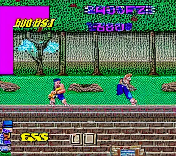 Prompt: screenshot of a sega genesis game