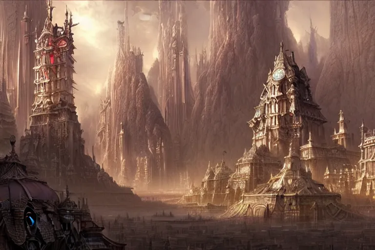 Prompt: a beautiful and insanely detailed matte painting of an advanced sprawling civilization with surreal architecture designed by akihiko yoshida!, whimsical!!, epic scale, intricate details, sense of awe, elite, fantasy realism, complex layered composition!!