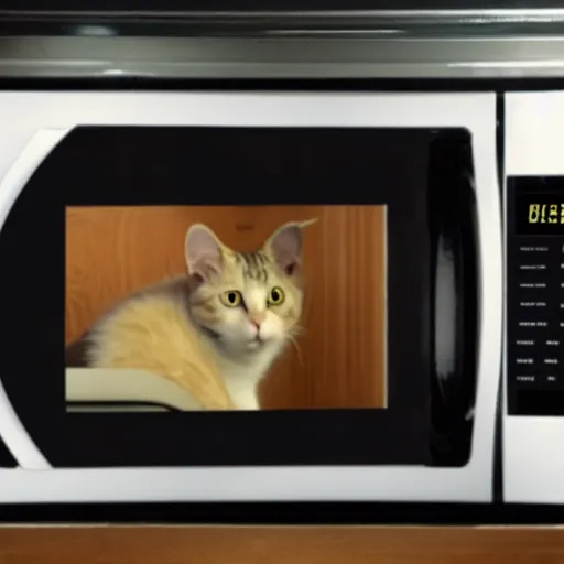 Prompt: cat in a microwave