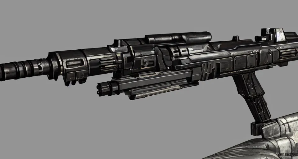 Prompt: extremely detailed ultra realistic side view photo retro vintage sci fi hyper minimalist laser sniper rifle, detailed trigger, chemically propelled, electric, steel, wood accents, intricate detail, elegant sleek smooth body, railgun, chemrail, gauss, smooth utopian design, ultra high quality, octane, cod, elysium, warframe, terminator