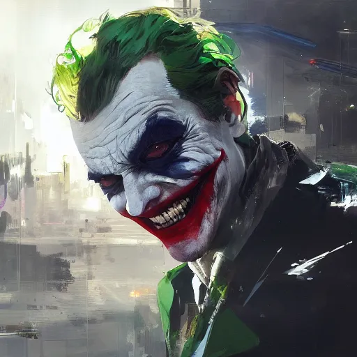 Image similar to Joker, paint by Wadim Kashin