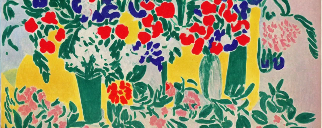 Prompt: flowers in the style oh Henri Matisse, poster.