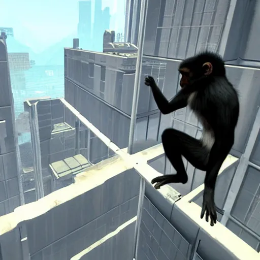 Image similar to a monkey in mirrors edge