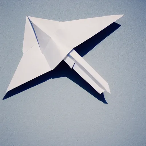 Image similar to a paper airplane that should theoretically beat all the records, photography, ambient light