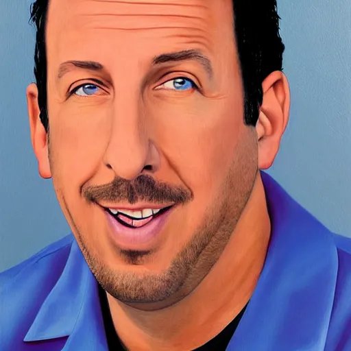 Prompt: adam sandler painting 4 k detailed super realistic