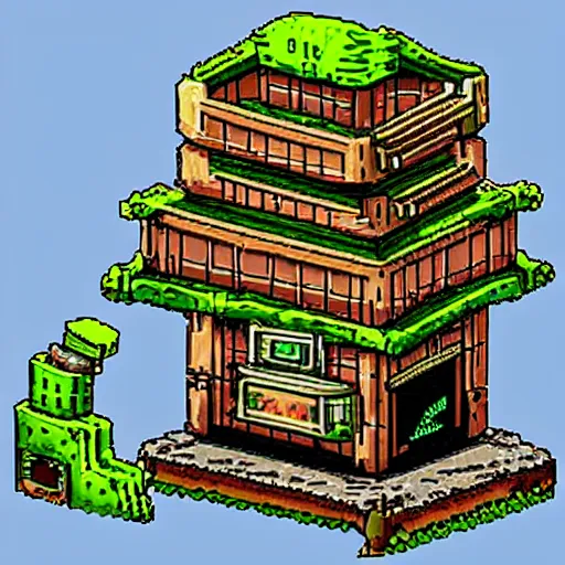 Prompt: battle tower, in the style of metal slug