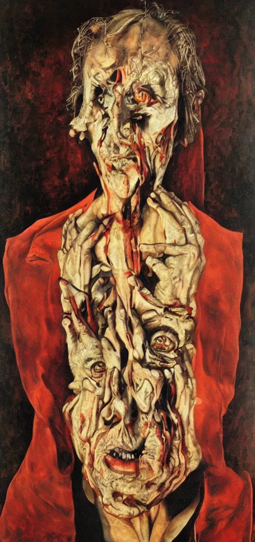 Image similar to macabre magic realism portrait painted by ivan albright