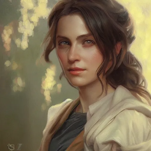 Prompt: a portrait painting of rachel lane / sabrina lloyd hybrid in the oil painting unreal 5 daz. rpg portrait, extremely detailed artgerm greg rutkowski alphonse mucha vladimir volegov