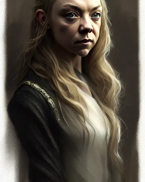 Image similar to natalie dormer, character portrait, portrait, close up, concept art, intricate details, highly detailed by greg rutkowski,