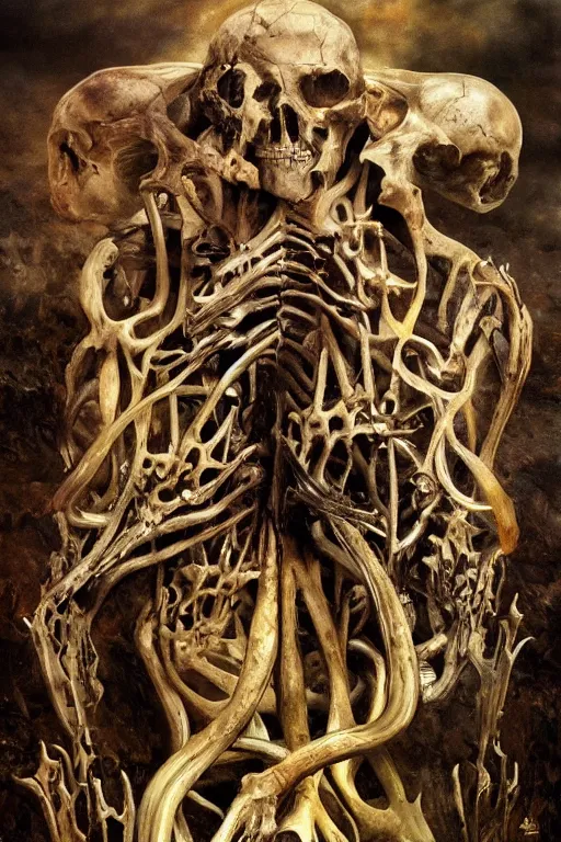 Image similar to The lord of Bones by Salvador Dalí, high quality, highly detailed, 8k, artstation