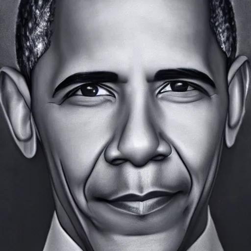 Prompt: hyperrealistic pencil sketch portrait of Barack Obama