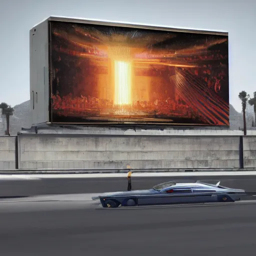 Image similar to sci-fi organic form car and wall structure in the coronation of napoleon painting by Jacques-Louis David in the blade runner 2049 film and point cloud digital billboard organic architecture forms artwork by caravaggio unreal engine 5 keyshot octane lighting ultra high detail ultra hyper realism 8k 16k in plastic dark tilt shift full-length view