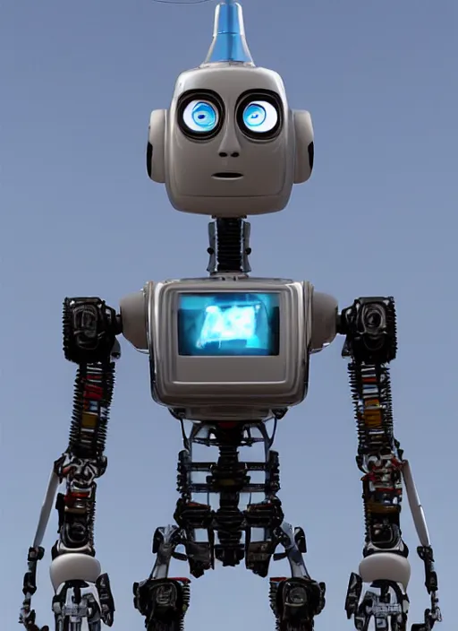 Image similar to the robot from short circuit as president of the united states