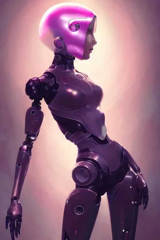 Image similar to pretty futuristic female cyber robot, humanoid, fullbody art, concept art, by charlie bowater, anna dittmann, wlop, rumiko takahashi, akihiko yoshida, hyung - tae kim, alexander mcqueen, trending on artstation