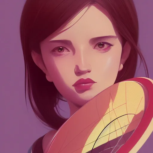 Image similar to a drawing of a woman holding a tennis racquet, a character portrait by Ilya Kuvshinov, cgsociety, shock art, ilya kuvshinov, 2d game art, official art