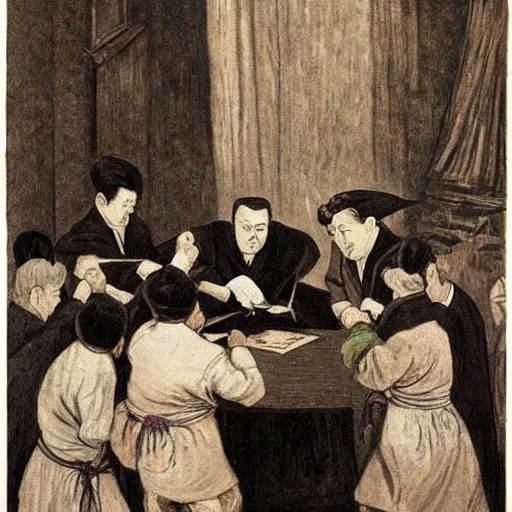 Prompt: dracula as an aging sumo signing autographs by monet