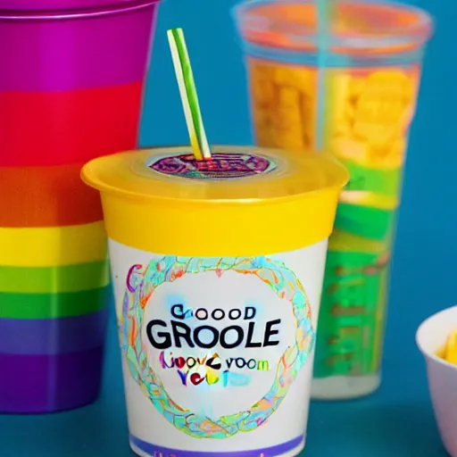 Prompt: rainbow yogurt from the good place