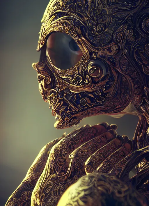 Image similar to warped minds, cinematic shot, intricate, ornate, photorealistic, ultra detailed, realistic, 1 0 0 mm, photography, octane, high definition, depth of field, bokeh, 8 k, artstation