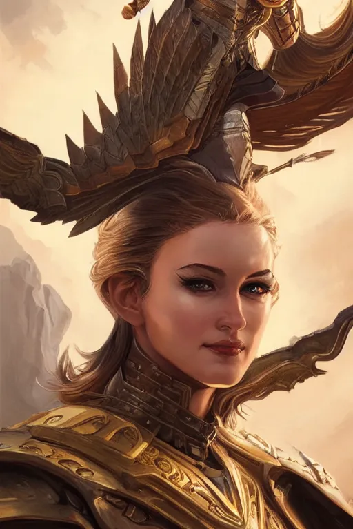 Image similar to amazon valkyrie athena, d & d, fantasy, portrait, highly detailed, headshot, digital painting, trending on artstation, concept art, sharp focus, illustration, art by artgerm and greg rutkowski and magali villeneuve