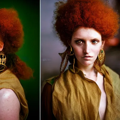 Image similar to Beautiful 18th Century Barbary Coast pirate female models with Ginger hair and Golden hooped earrings photography by Steve McCurry