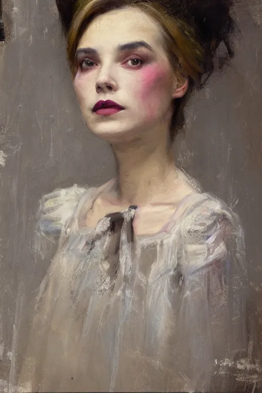 Prompt: Richard Schmid and Jeremy Lipking and Antonio Rotta full length portrait painting of a young beautiful traditonal alice from Alice in Wonderland