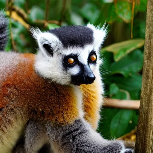 Image similar to rich lemur wearing gold armor