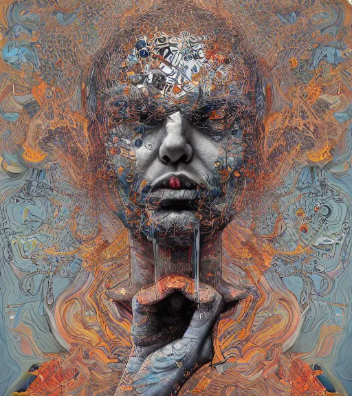 Prompt: mental alchemy by dariusz zawadzki, kenneth blom, mental alchemy, james jean, pablo amaringo, naudline pierre, contemporary art, hyper detailed