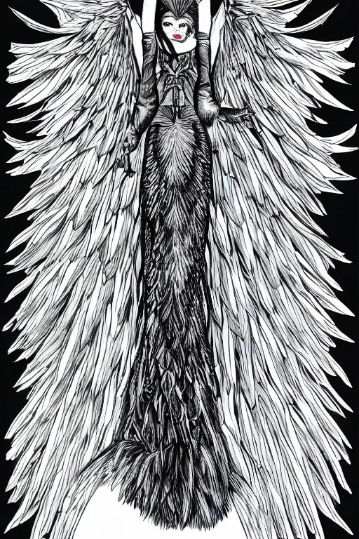 Image similar to portrait of hannah murray as a Nicobar Pigeon Hoatzin hybrid harpy Angel by todd mcfarlane