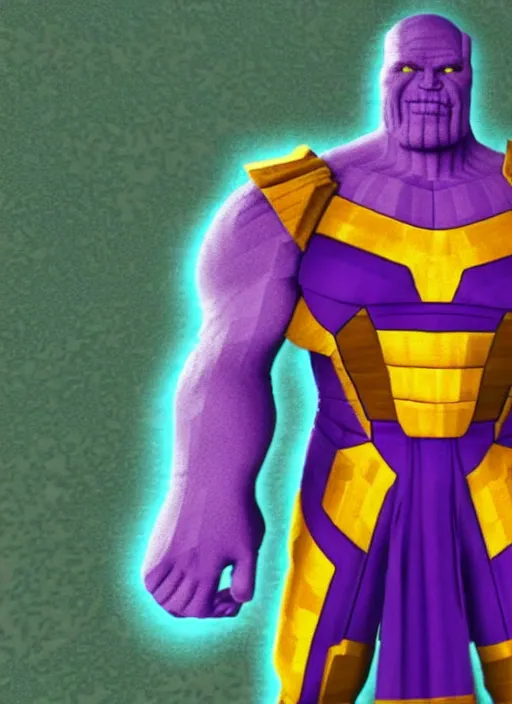 Image similar to realistic thanos in minecraft