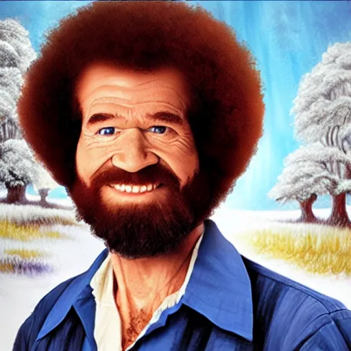 Image similar to serial killer bob ross