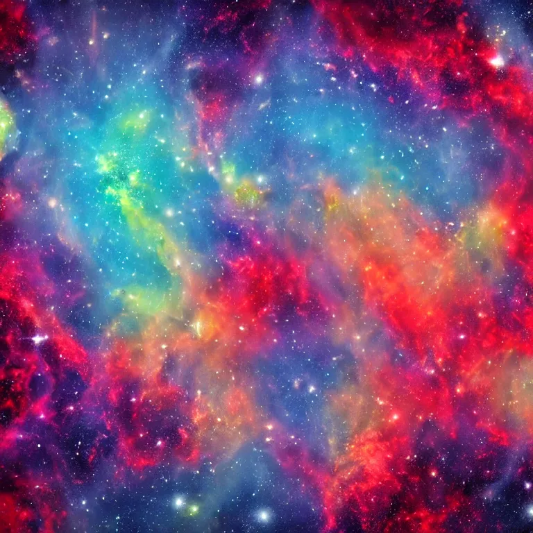 Image similar to a map made of nebula explosions, digital art