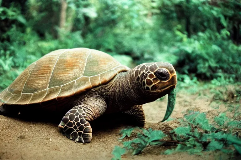 Image similar to a photo of a turtle elephant in its natural habitat, kodak ektachrome e 1 0 0 photography