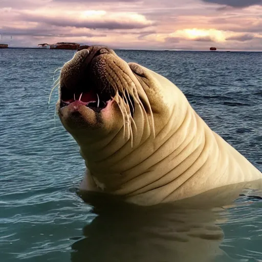 Image similar to freya the walrus enjoying heaven