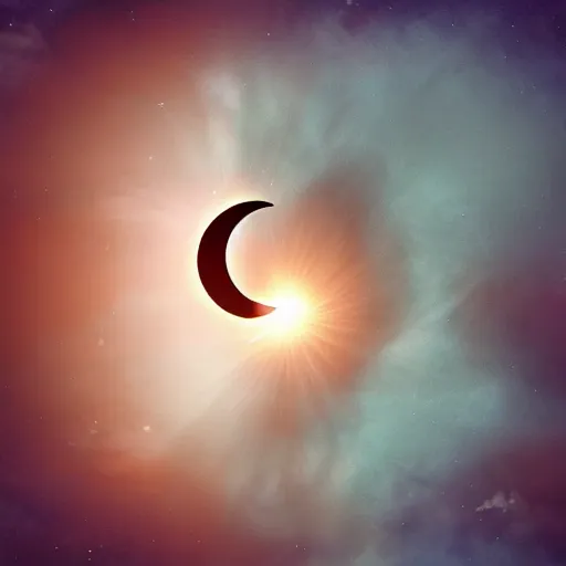 Image similar to total eclipse of a heart shaped sun by a heart shaped moon, digital art, trending on artstation