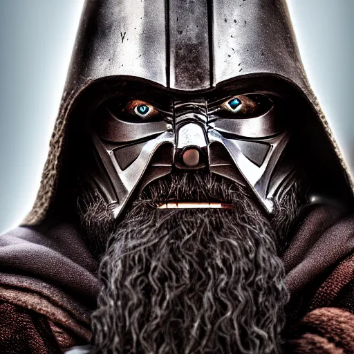 Image similar to darth vador as a dwarf warrior in the lords of the rings. portrait, photography, ultra realistic, 4k, 8k