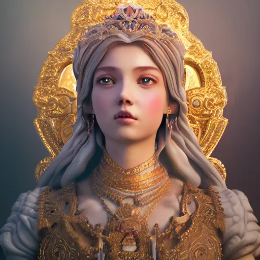 Image similar to wonderful princess of heaven with clear skin, ornate 8 k gorgeous intricate detailed, accent lighting, dramatic light, octane render