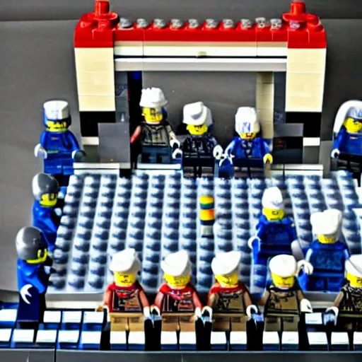 Image similar to lego ramstein band,