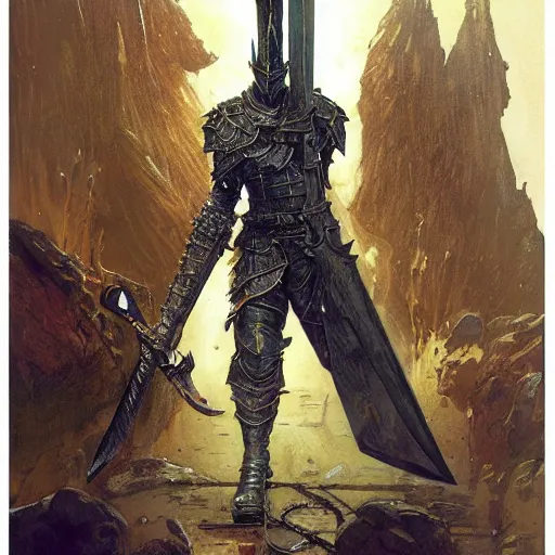 Image similar to the glowing greatsword from dark souls, weapon art by norman rockwell and donato giancola and greg rutkowski