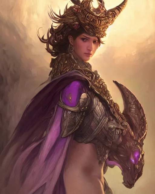 Image similar to Portrait of a Fantasy amethyst knight, moonlit, HD, illustration, epic, D&D, fantasy, intricate, elegant, highly detailed, digital painting, artstation, concept art, smooth, sharp focus, illustration, art by artgerm and greg rutkowski and alphonse mucha, monster hunter illustrations art book