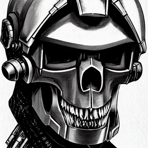 Prompt: close up portrait of a violent 40th century Space Pirate, most wanted warhammer 40k criminal, wolf skull helmet, futuristic data traveler, Ghost in the shell, Akira, cyberpunk vilain, Blade Runner