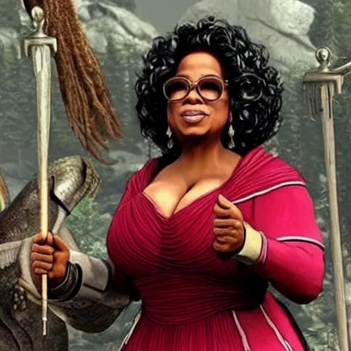 Image similar to Oprah Winfrey in Skyrim