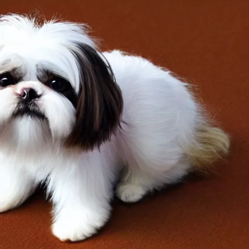 Image similar to a shih tzu with huge cat eyes full body