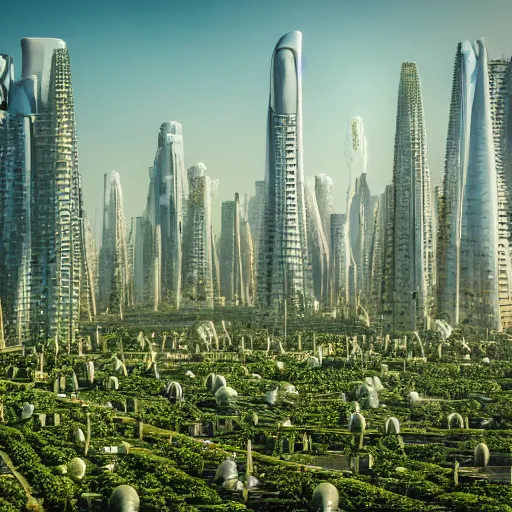 Image similar to 8 k photograph from a crowd of aliens, organic buildings