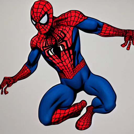 Image similar to sketch of spiderman, anatomically correct