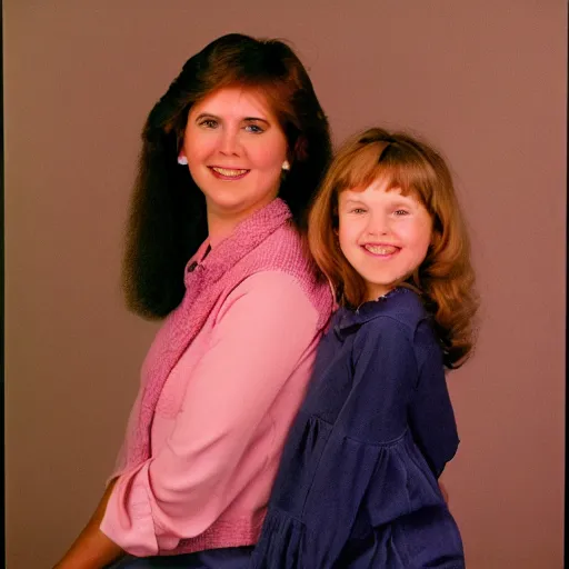 Prompt: 1 9 8 0 s portrait studio with mom