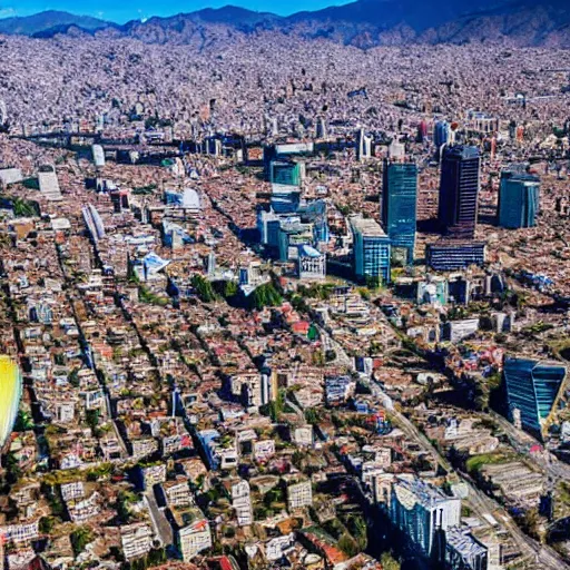 Image similar to santiago de chile, overhead drone shot